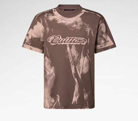 T-shirt LV con firma Vuitton sovrastampata